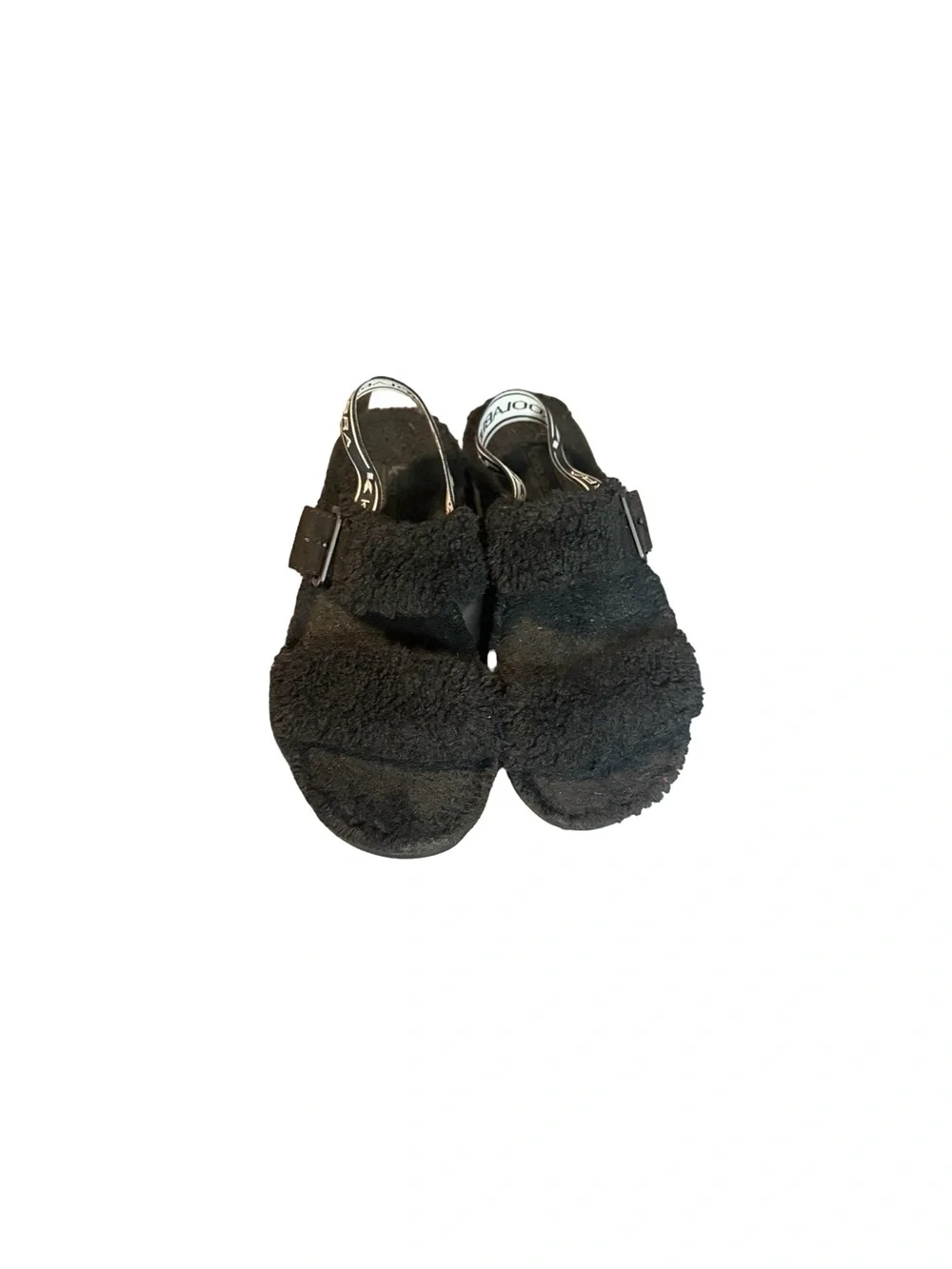 Koolaburra by UGG Women’s Black Slip-On Open Toe Faux Fur Slippers Sz 6
